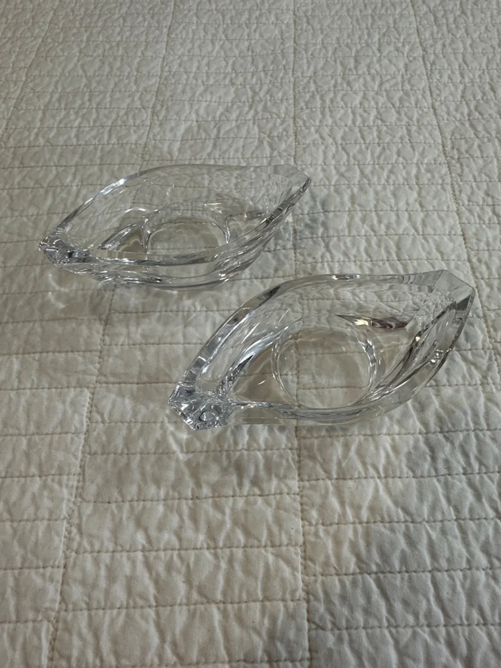 Rosenthal Horizon Lead Crystal Candle Holders Set of 2 Votive Catchall Trinket